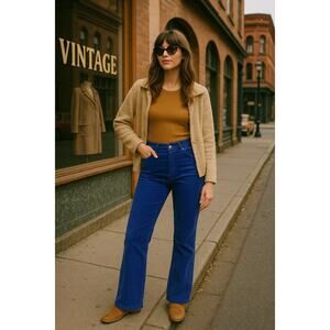 Rolla’s Blue Corduroy High Waist Straight Leg Pants Size 34 Waist